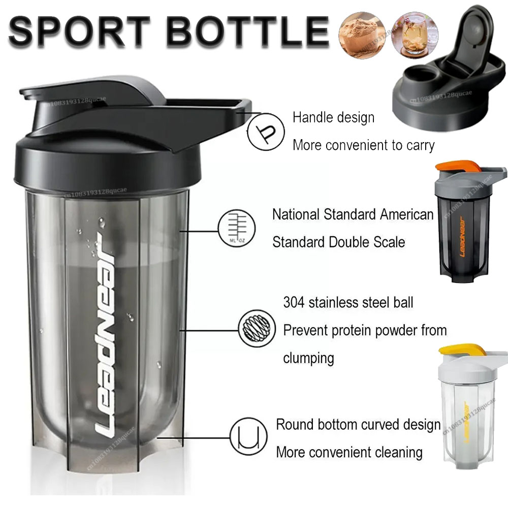 Protein Shaker Bottle - Tragbarer Protein-Shaker, 500 ml, Fitnessflasche mit