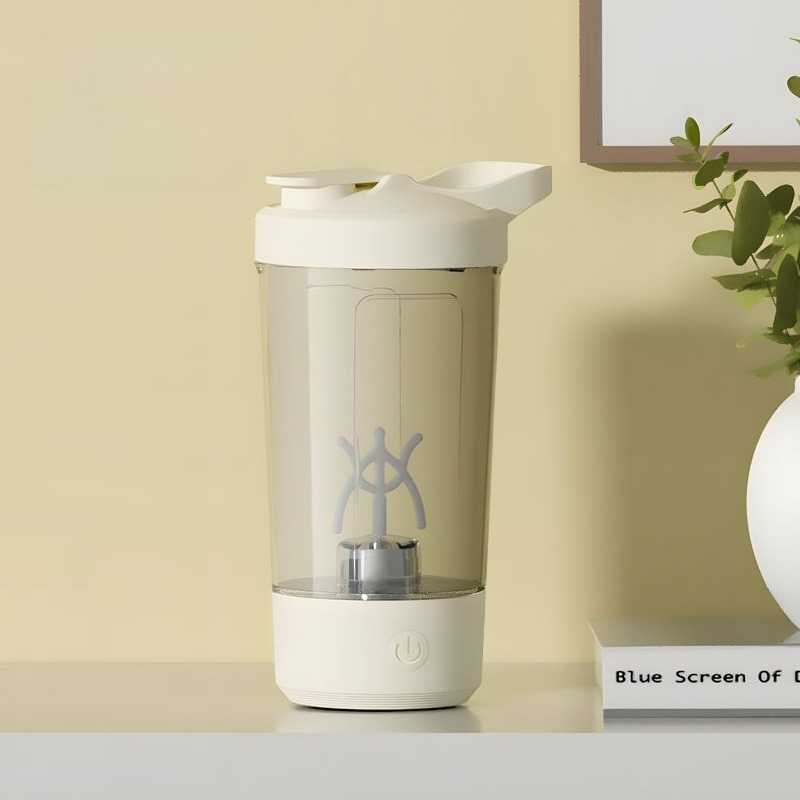 Protein Shaker Bottle - Elektrischer Selbstrührbecher, Proteinpulver-Milchshake-Shaker-Flasche, USB-Lade-Shaker-Becher mit Skala,