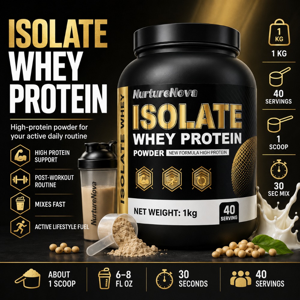 Fitness Nutrition Protein - NurtureNova Isolat Whey Protein Pulver 1kg,