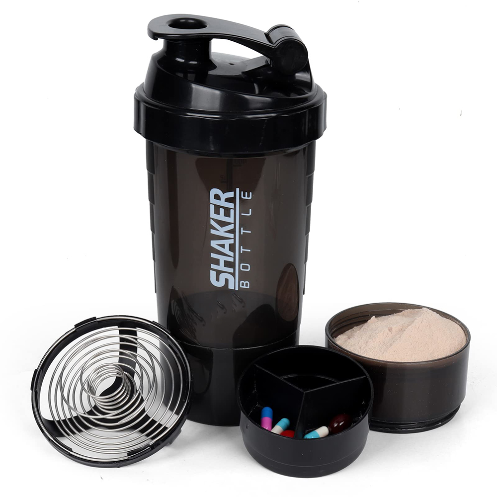 Protein Shaker Bottle - 3 Schichten Shaker Protein Flasche Pulver