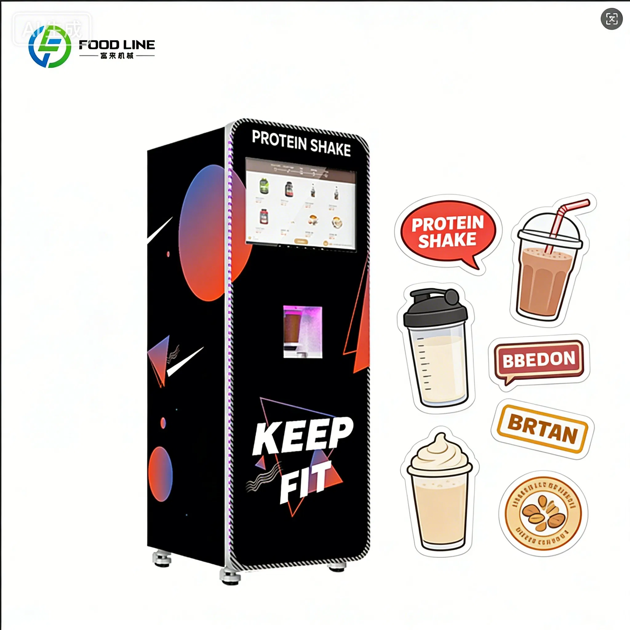 Fitness Nutrition Protein - Nahrungsergänzungs-Verkaufsautomat Vollautomatisches Protein-Shake-Zubereitungsgerät Fitnesscenter Gewerbliche Ausstattung
