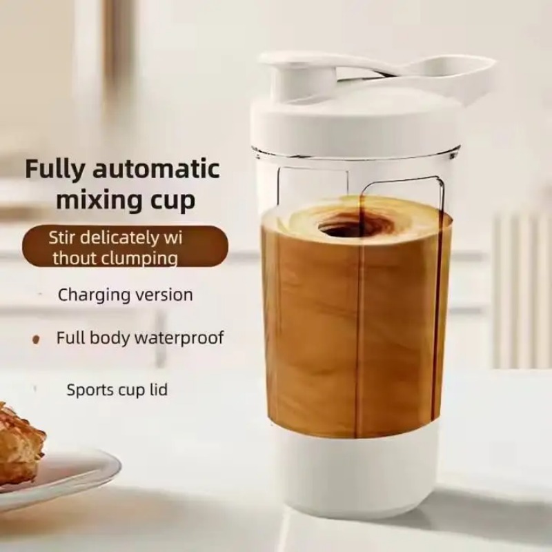 Protein Shaker Bottle - Elektrischer Selbstrührbecher mit Skala, 15 Unzen