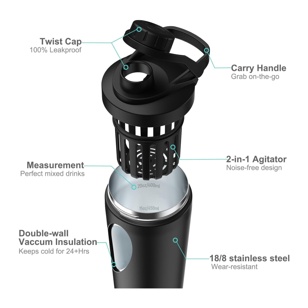 Tragbare 25 Unzen Edelstahl-Sh – Protein Shaker Bottle Bewertung und Preis
